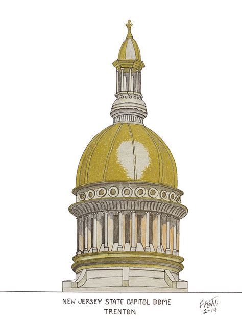 New Jersey State Capitol Drawing By Frederic Kohli