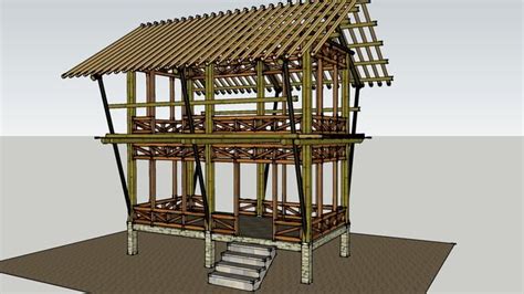 3d Warehouse View Model Bamboo House Bamboo Structure Island Home