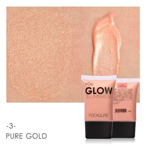 Focallure Face Gold Highlighter Makeup Liquid Glow Illuminator Face