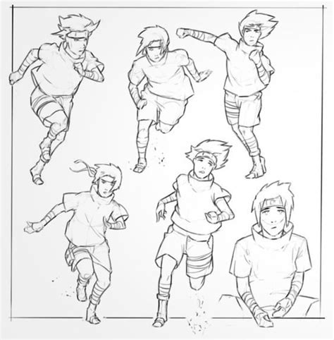 Sasuke Action Poses Action Poses Character Design Ninja Art