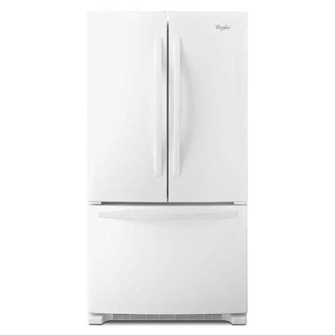 whirlpool 33 in w 22 1 cu ft french door refrigerator in white wrf532smbw the home depot