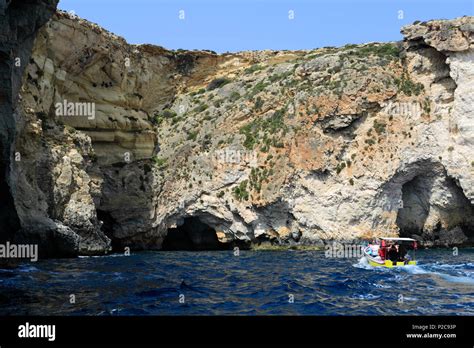 The Blue Grotto Sea Caves Near The Fishermens Harbour Of Wied Iz