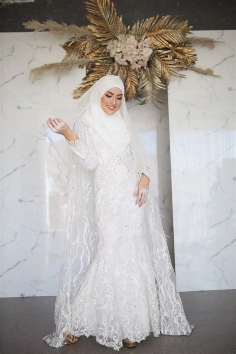 desain baju akad nikah muslimah rekomendasi gaun pengantin muslimah elegan dari desainer