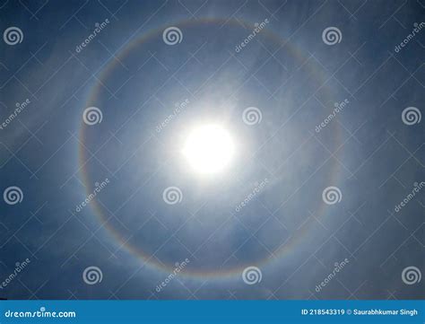 A 360 Degree Rainbow Formed Around The Sun During Midday As Seen From