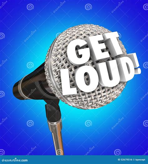 Get Loud Microphone Words Speak Out Turn Up Volume Be Heard Stock