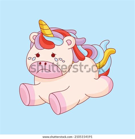 Cute Unicorn Crying Cartoon Vector Icon Stock Vector Royalty Free