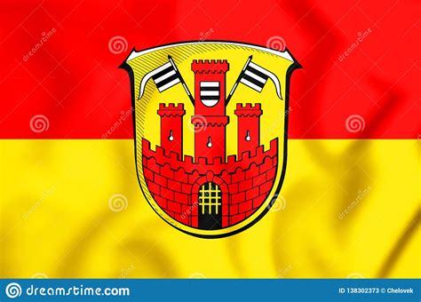 3D Flag Of Buedingen Hesse, Germany. Stock Illustration - Illustration of macro, close: 138302373