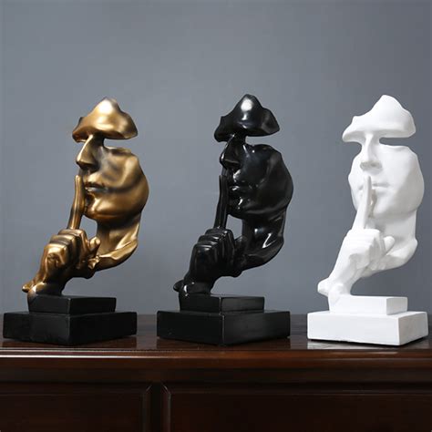 A coat of interior paint, along with some new decor, can give a room an entire new look a. Nordic Style Resin Silent Decoration Statues Gold Silence ...