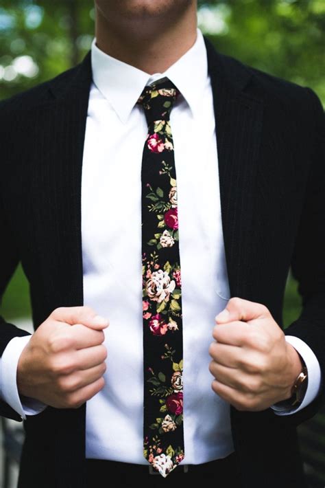 black skinny floral tie 2 groomsmen skinny tie etsy uk skinny floral tie wedding ties
