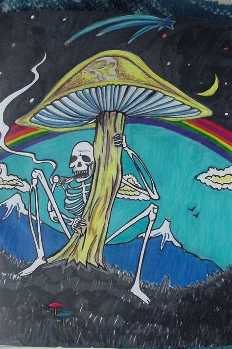 Skeleton Psychedelic Drawings Art Collage Wall Psychadelic Art