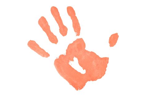 One Red Handprint Artistic Palm Paint Happiness Png Transparent