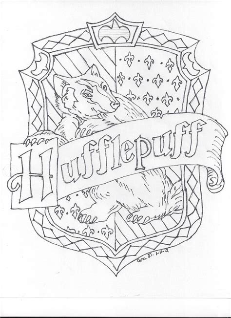 Hufflepuff Crest Printable Coloring Pages - Hufflepuff Color