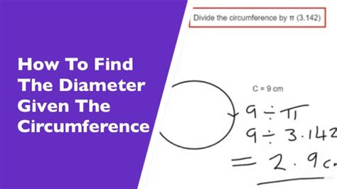 Diameter From Circumference How To Find The Diameter Of A Circle Given