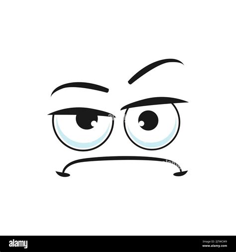 Cartoon Face Vector Suspecting Emoji With Squinted Eyes Look Sullenly