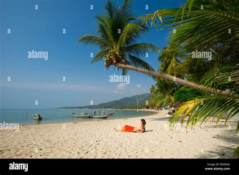 Woman On The Beach Lamai Beach Ko Samui Island Thailand Asia Stock Photo Alamy