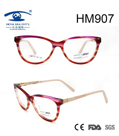 Best Selling Women Acetate Eyeglasses Frame Hm907 China Optical