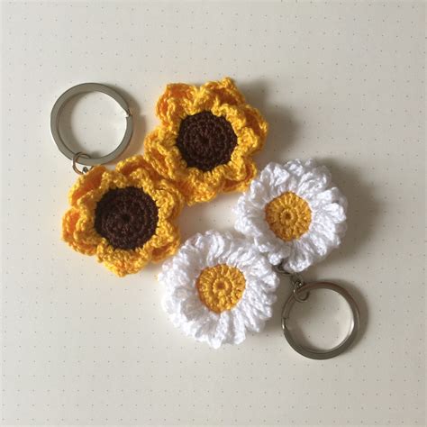 Crochet Flower Keychain Daisy Sunflower Shopee Philippines