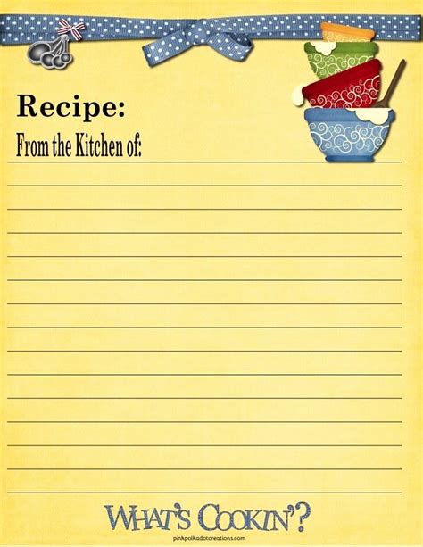 Free Printable Country Recipe Cards

