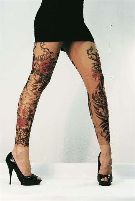 Look Like A Tattoo Tattoo Leggings Footless Tights Tattoo Clothing