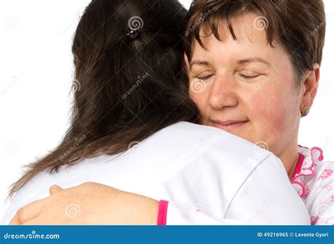Senior Woman And Doctor Hugging Stock Image Image Of Hope Elderly 49216965