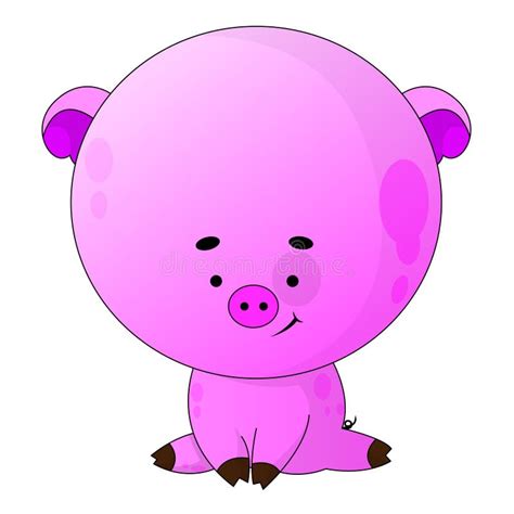 Vector Illustration Happy Smiling Little Baby Pig Stock Vector