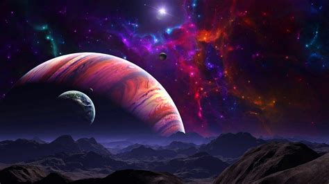 Colorful Planet Galaxy Landscape Hd Backgrounds Desktop Wallpapers