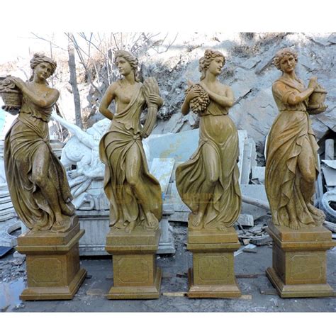 Antique Life Size Four Seasons Goddess Marble Statues For Sale
