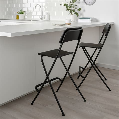 FRANKLIN Chaise de bar, pliante, noir, noir, 63 cm  IKEA