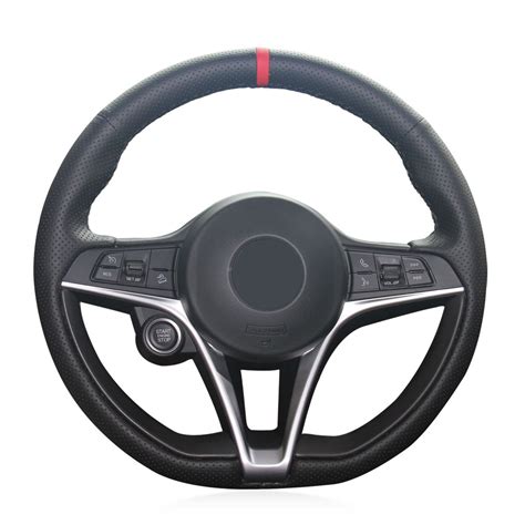 Loncky Auto Custom Fit Oem Black Genuine Leather Car Steering Wheel