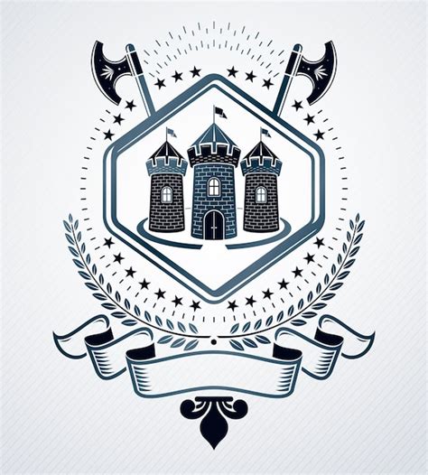 Emblema decorativo heráldico del escudo de armas aislado ilustración