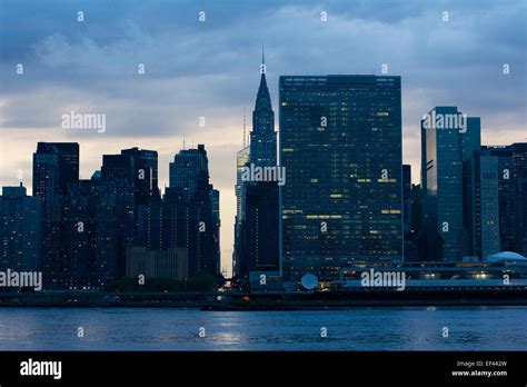 Chrysler Building Midtown Manhattan Skyline East River Hi Res Stock