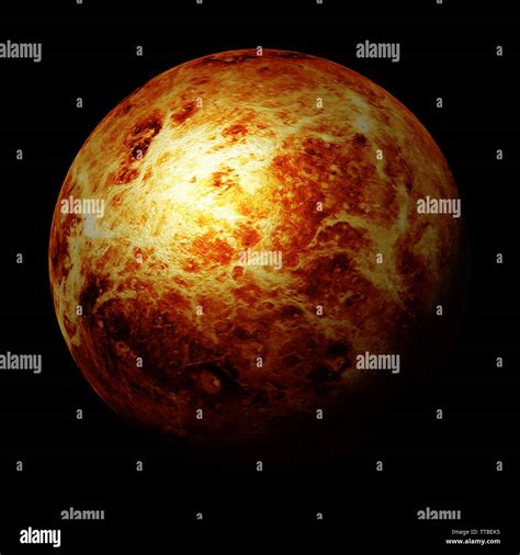 The Planet Venus Part Of The Solar System 3d Space Rendering Isolated On Black Background