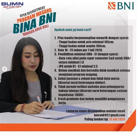 By colton turner june 12, 2021 post a comment Lowongan Kerja BINA Bank BNI Tingkat SMA D3 S1 Bulan Juli ...