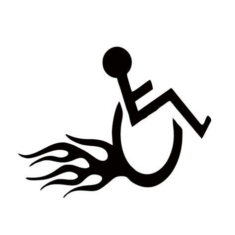 2019 Car Stying Wheelchair Handicap Hot Rod Flames Sticker For Car