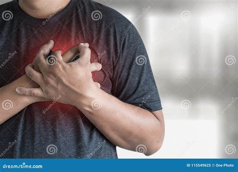Man Disease Chest Pain Suffering Heart Attack Stock Image Image Of
