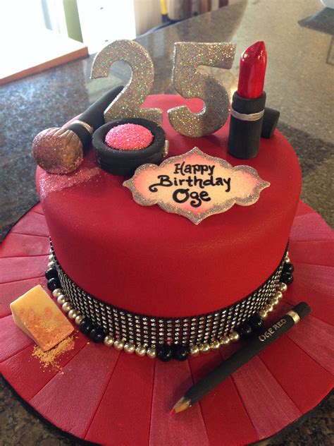 This awesome makeup themed cake was created for a sweet 16 birthday party. Make-Up & beauty themed birthday cake :) - CakeStar.ca | Make up cake, 25th birthday cakes, Cake ...