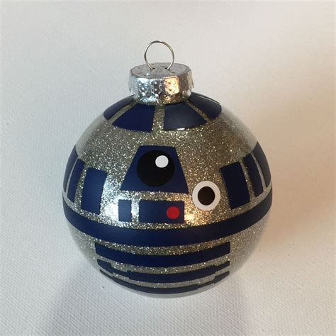 Star Wars Inspired R2d2 Christmas Glitter Ornament 325 Etsy Star
