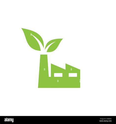 Green Factory With Leaf Vector Icon Stock Vector Image And Art Alamy