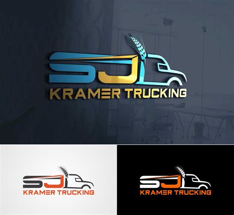 Masculine Modern Trucking Company Logo Design For Sj Kramer Trucking