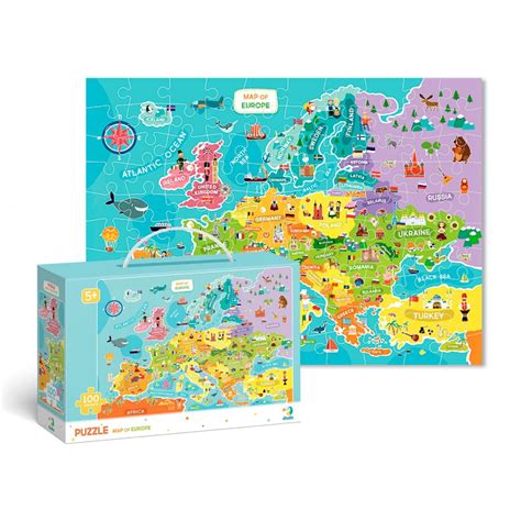 Puzzle 100 Mapa Europy Dop300124 Kajkosz