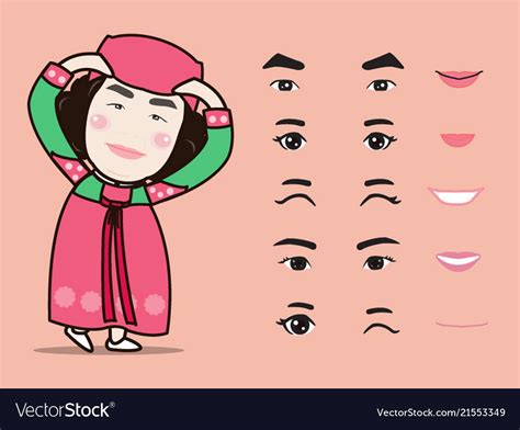 Korean Cartoon Characters List Cute Korean Couple In Traditional Dress Cartoon Character
