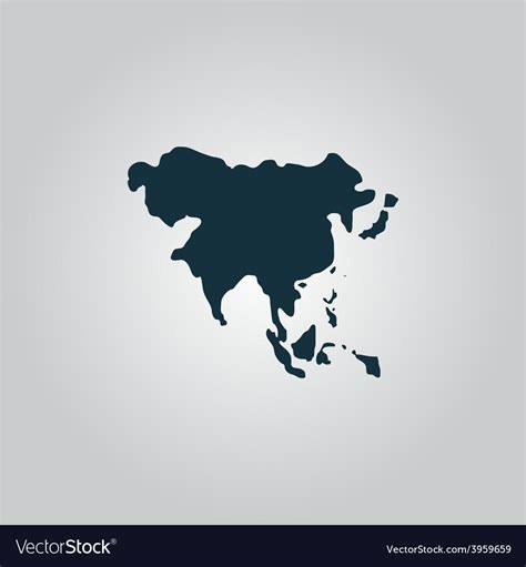 Asia Map Royalty Free Vector Image Vectorstock