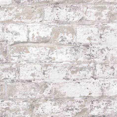 Urban Brick Wallpaper White Realistic Brick Faux Surface Industrial