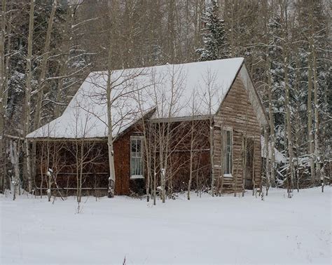Winter Homestead Cabin Rustic Colorado Photography Fine Art Print