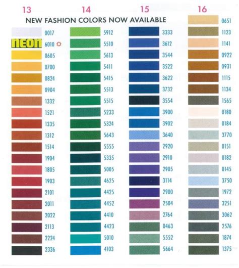 New Brothread Color Chart Pdf