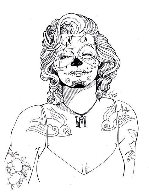 Marilyn By Kauniitaunia Deviantart Colouring Pages Adult Coloring