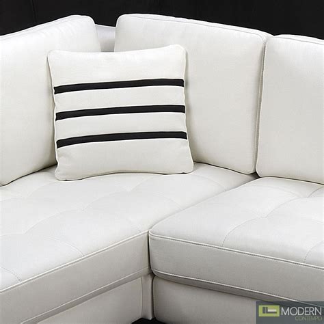 Modern White Leather Sectional Sofa