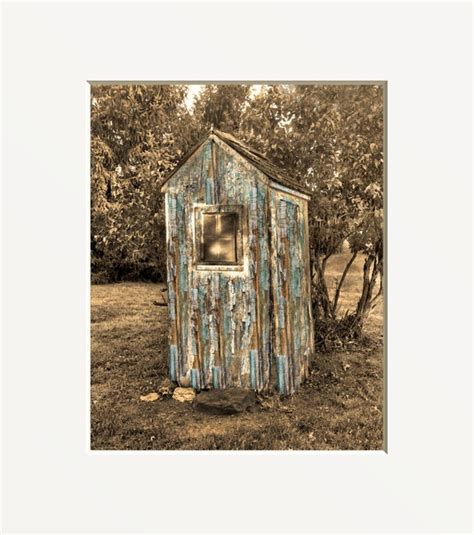 Rustic Vintage Outhouse Bathroom Wall Art Photography Brown