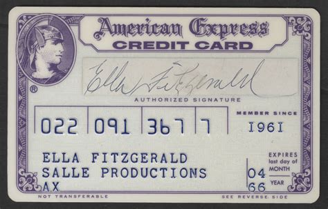 American express is solely responsible for its content and the approval and issuance of new credit card accounts. Lot Detail - Ella Fitzgerald Signed Personal American Express Credit Card