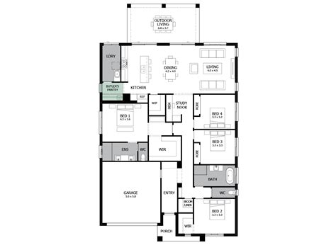 Atrium Single Storey House Design With 4 Bedrooms Mojo Homes